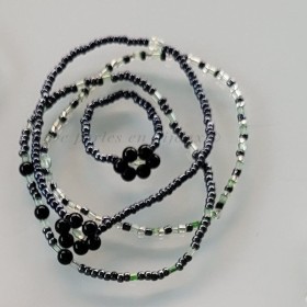 Lot de 3 Bracelets & 1 Bague en Onyx | Bijoux artisanaux élégants aux perles naturelles, faits main dans le Cotentin.