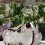 Rosy – Bracelet Vintage en Quartz Rose & Grenat | Bijou Unique & Fait Main