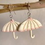 Boucles d’oreilles Parapluie de Cherbourg – Bijou fait main en argent et pâte polymère
