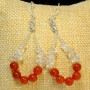 Lyna – Boucles d’Oreilles en Argent 925, Cornaline & Cristal de Roche | Bijou Énergisant & Fait Main