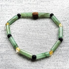 Bracelet Avelyne en aventurine et citrine naturelles fait main