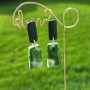 Boucles d’oreilles Verdaline II trapèze vert marbré – Bijou unique en polymère