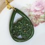 Montsébella - Boucles d'oreilles pendantes feuille verte | Bijoux artisanaux uniques