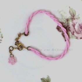 Rozen, bracelet tressé rose