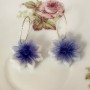 Boucles d’oreilles Elsa en argent 925, étoiles de givre en pâte polymère bleue nacrée, création artisanale française