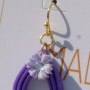 Violette I – Boucles d’Oreilles Dorées & Fleurs Violettes | Bijou Élégant & Fait Main
