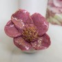 Bague Rosarose – Fleur vieux rose pailleté, élégance artisanale