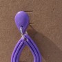 Violette II – Boucles d’Oreilles Pendantes Goutte Striée Violette | Bijou Élégant & Fait Main
