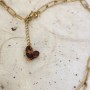 Collier Lily – Ras de cou floral prune et jaune pastel