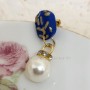 Boucles Ballerine bleu marine & strass – Modèle unique