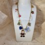 Santa – Collier doré breloques de Noël
