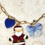 Santa – Collier doré breloques de Noël
