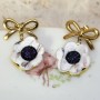Boucles d’oreilles Anémone – Fleur blanche marbrée