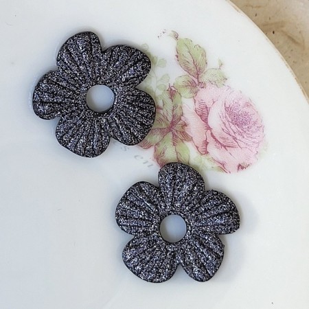 Pampilles interchangeables noires pailletées en pâte polymère – De Perles en Bijoux