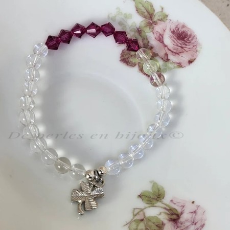 Cristalyne – Bracelet cristal de roche et cristal autrichien