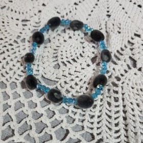 Zanzibar 2, bracelet graines de zanzibar et perles cristal autrichien