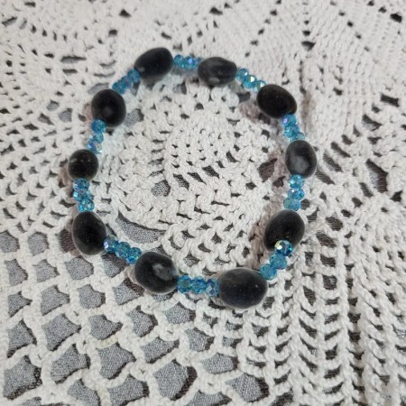 Zanzibar 2, bracelet graines de zanzibar et perles cristal autrichien
