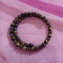 Tigrou 2, bracelet oeil de tigre et hématite sur fil mémoire de forme